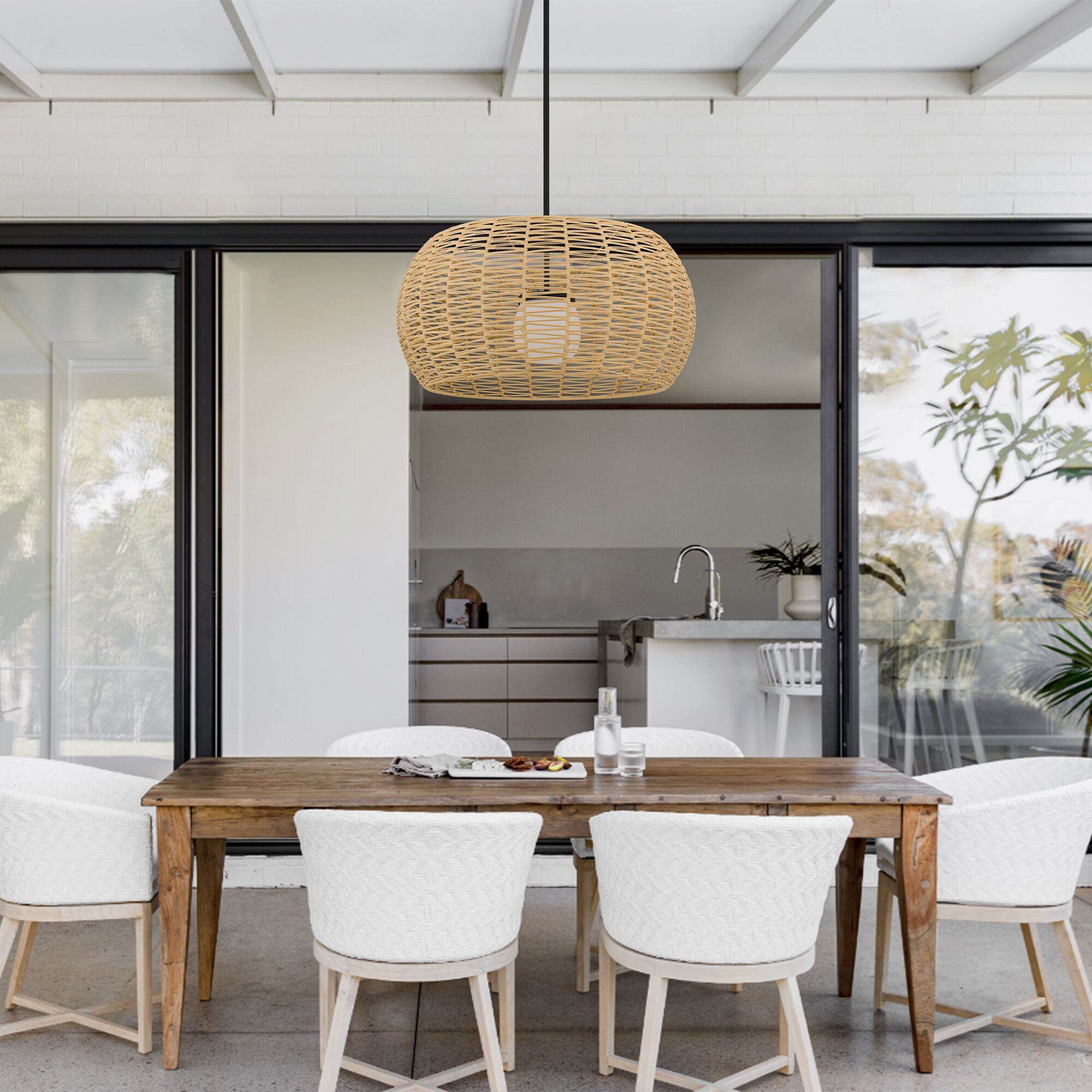 Aruba LED 32 inch Sand Black Outdoor Pendant